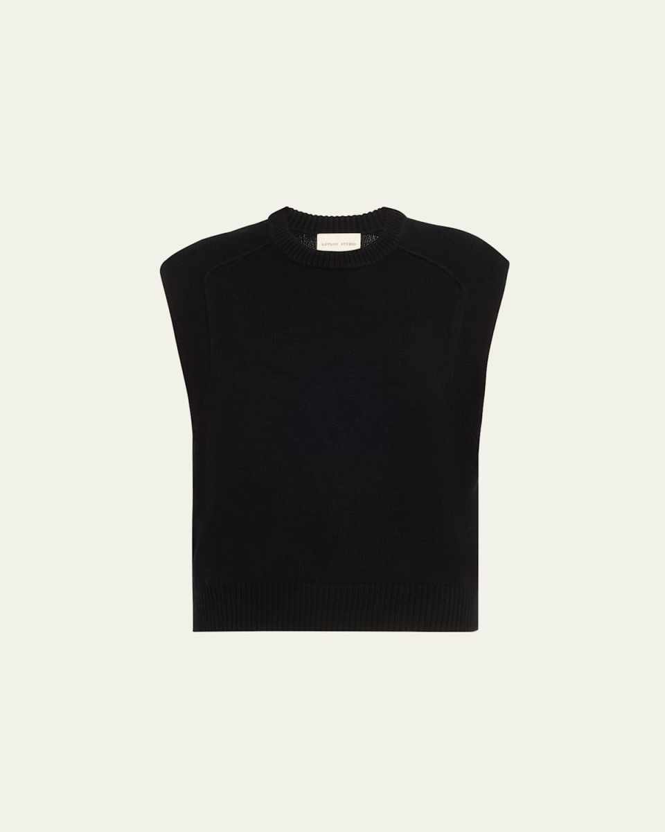 Mari Sleeveless Wool-Cashmere Boxy Sweater